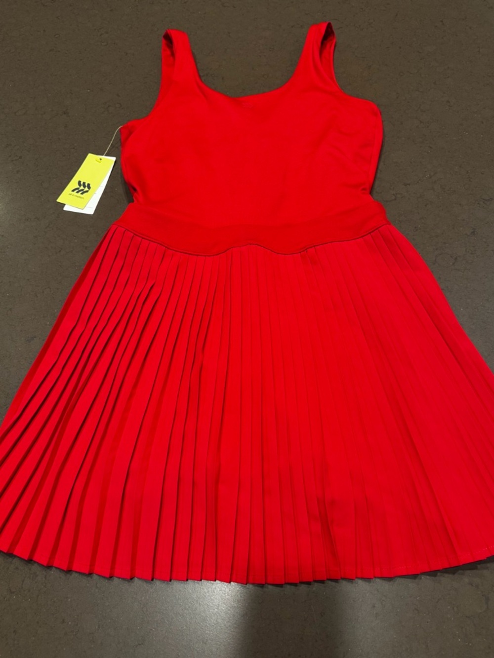 NWT AIl In Motion Red  Pleated Active Dress Sz: S - Picture 7 of 14